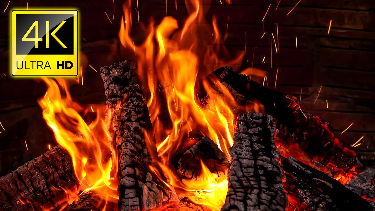 Extremely Relaxing & Beautiful Fireplace 4K 🔥 Cozy Burning Fireplace & Crackling Fire Sounds 3 Hours