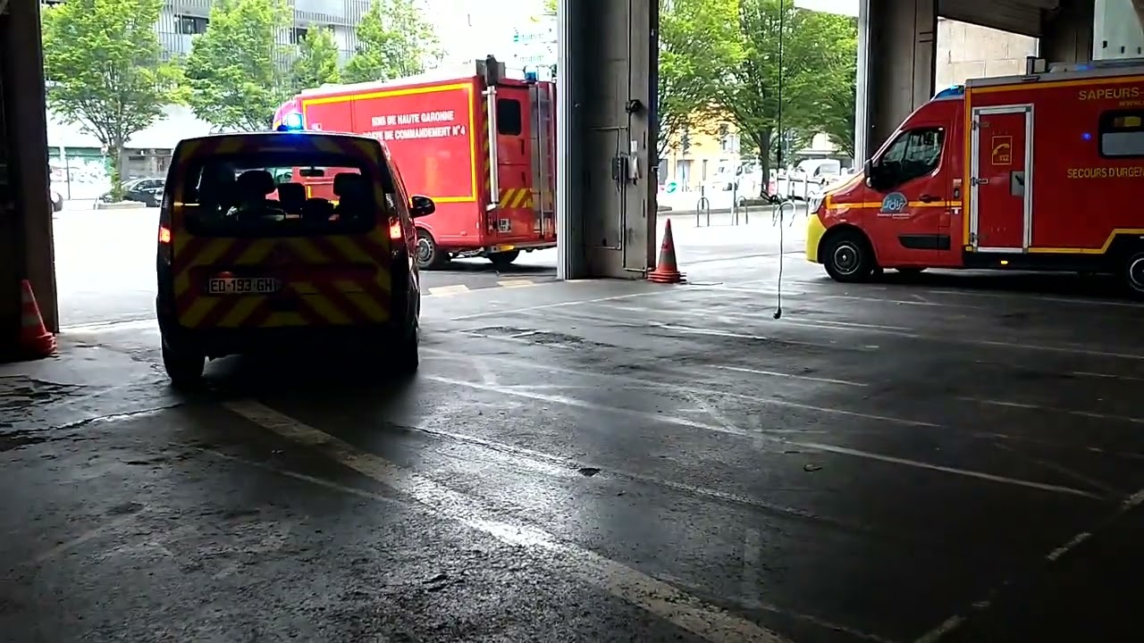 départ EPC + VSAV + VLCG du CSP Toulouse-Vion
