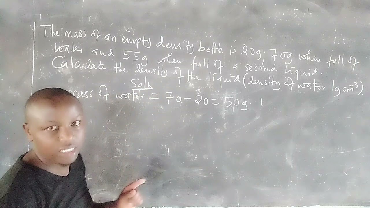 calculations on density of liquids using the density bottle