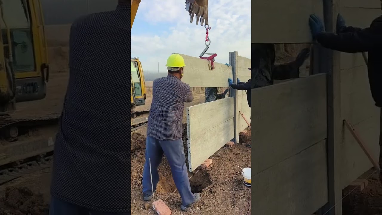 Easy to install modular cement fence  #fence #concretefence #fencingwork #plasticfencing #pvcfencing
