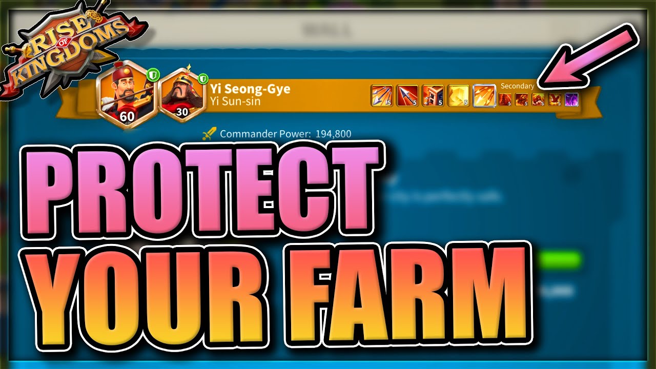 Farm account defenses [I just maxed YSS?] Rise of Kingdoms