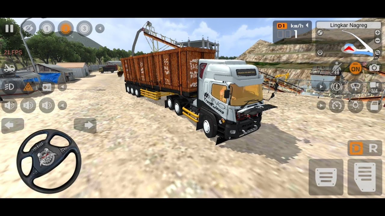 ASIK PERMAINAN TRUK HINO TRAILER BAWA BAK BATU BARA DARI PERTAMBANGAN - GAME BUS SIMULATOR INDONESIA