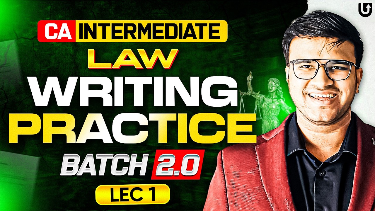 How to write CA Inter Law Answers? Writing Practice Batch 2.0 by Indresh Gandhi L1 | ICAI CA
