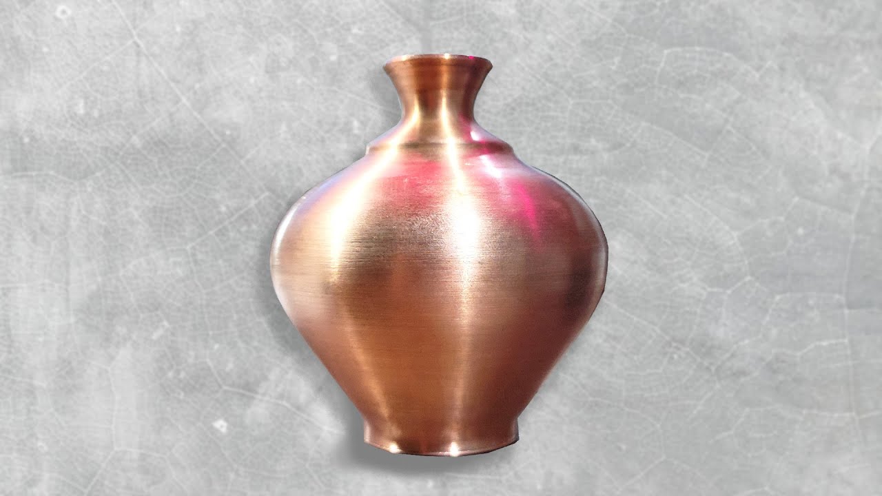 How to make a copper dish/with industrial machines but a highly elegant vase is produced by hand