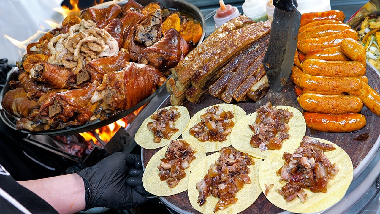 하루 500개 완판! 외국인들 줄서서 먹는 미친 퀄리티 멕시코식 족발 타코 Mexico-style Fried Pork Tacos - Korean street food