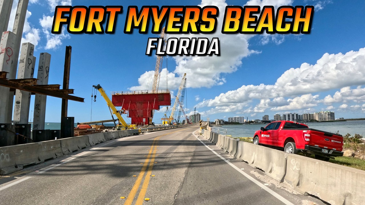 Fort Myers Beach Florida Driving Through