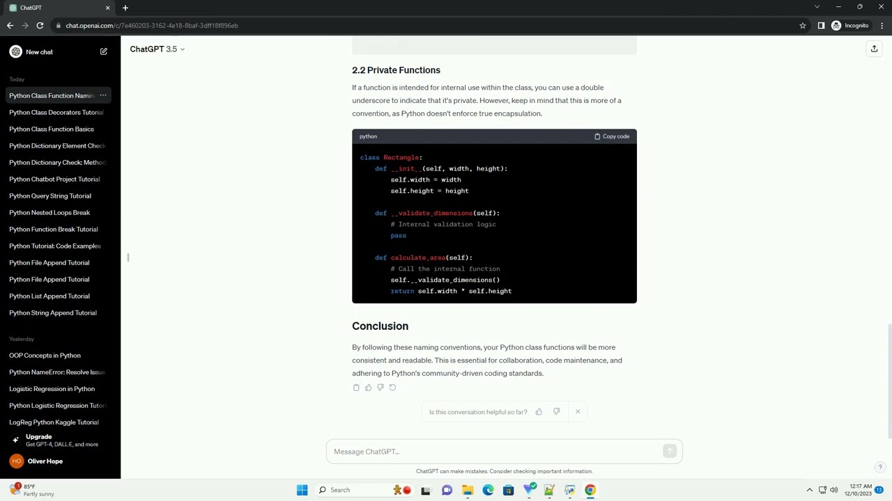 python class function naming convention
