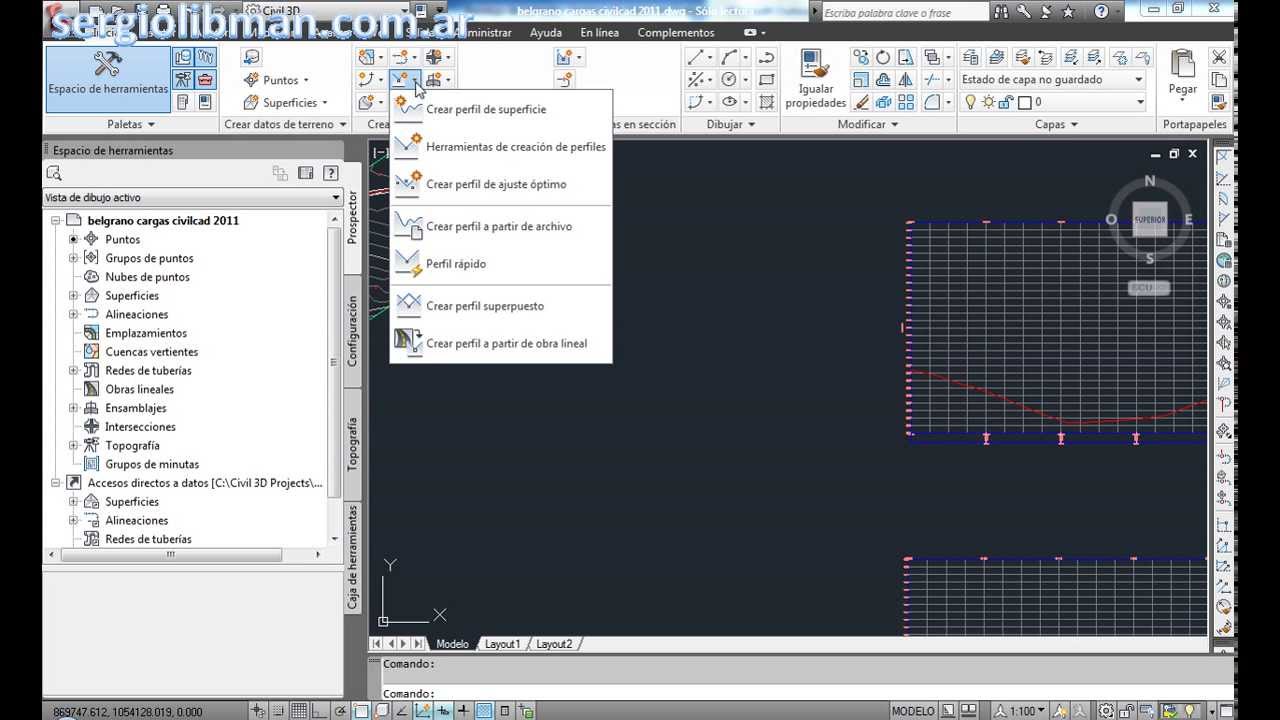 Autocad Civil 3D: Perfiles superpuestos