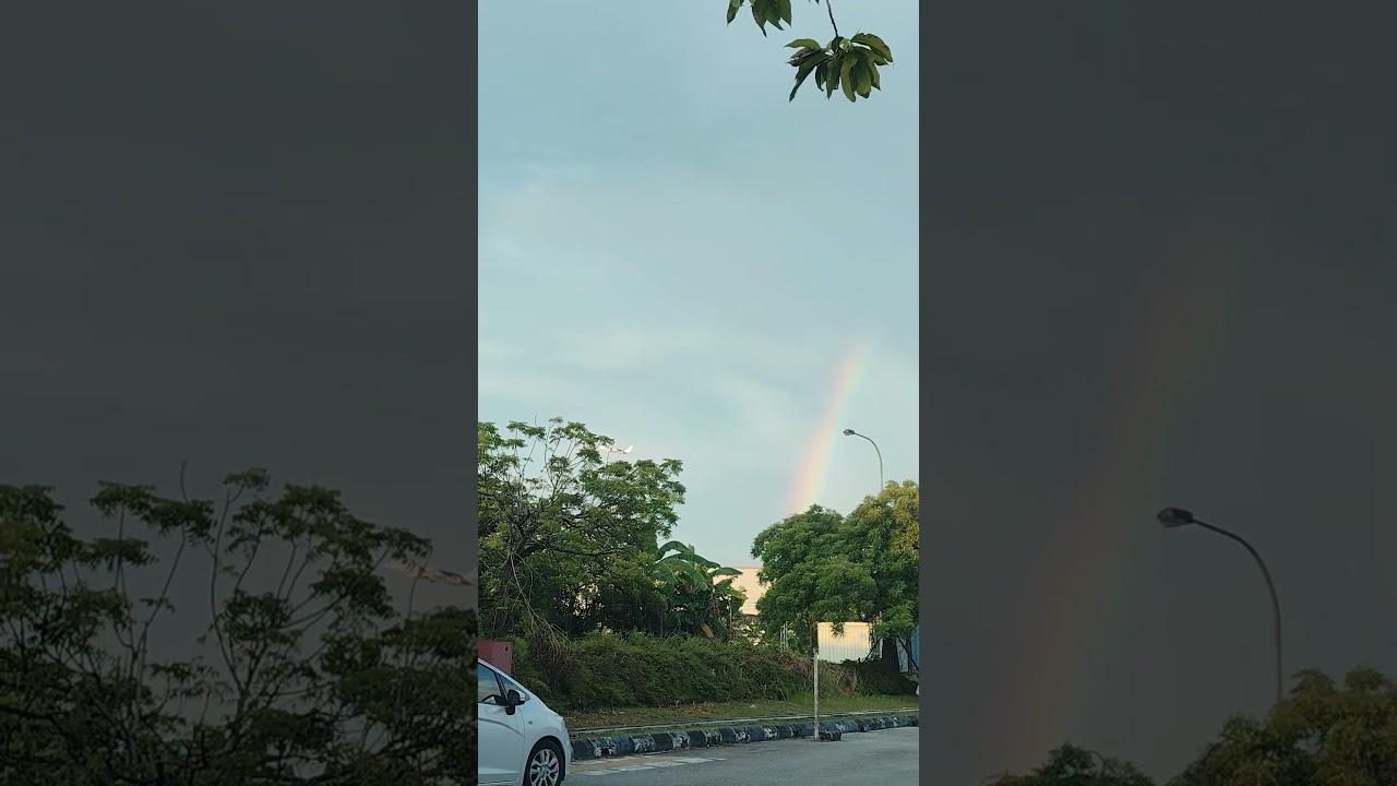 Takeoff through a rainbow