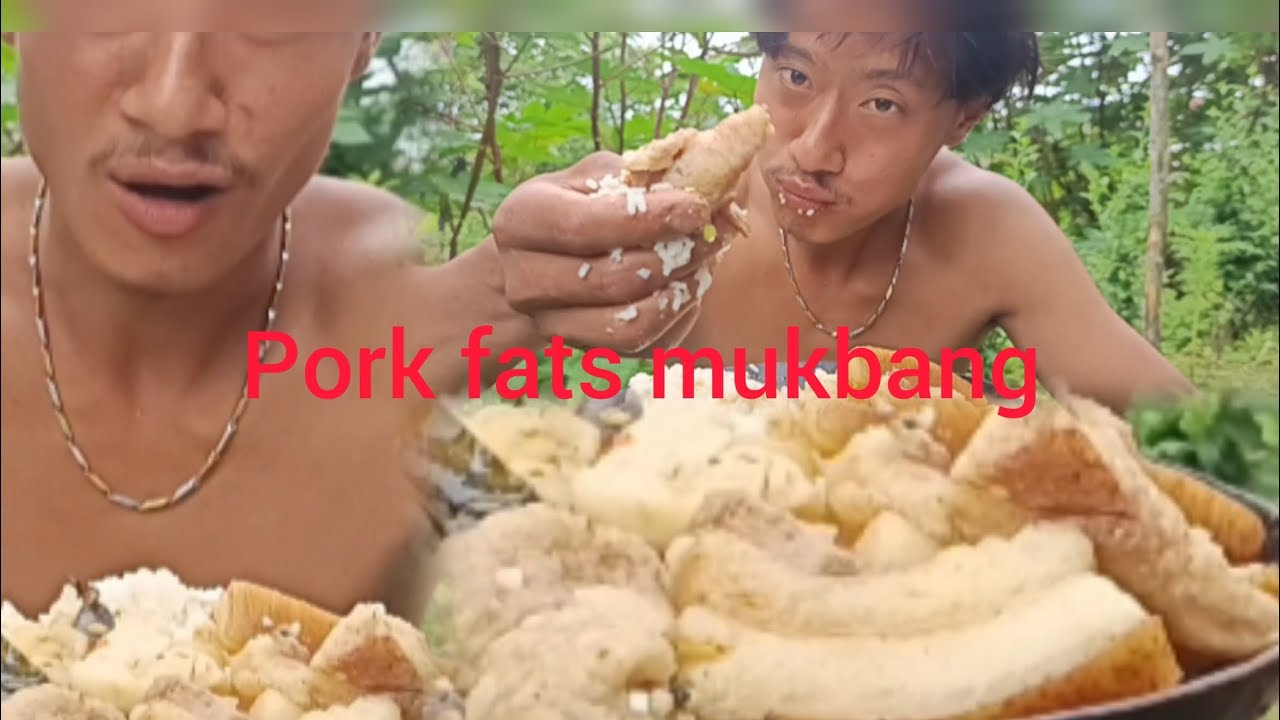 Pork fats mukbang with rice🍚