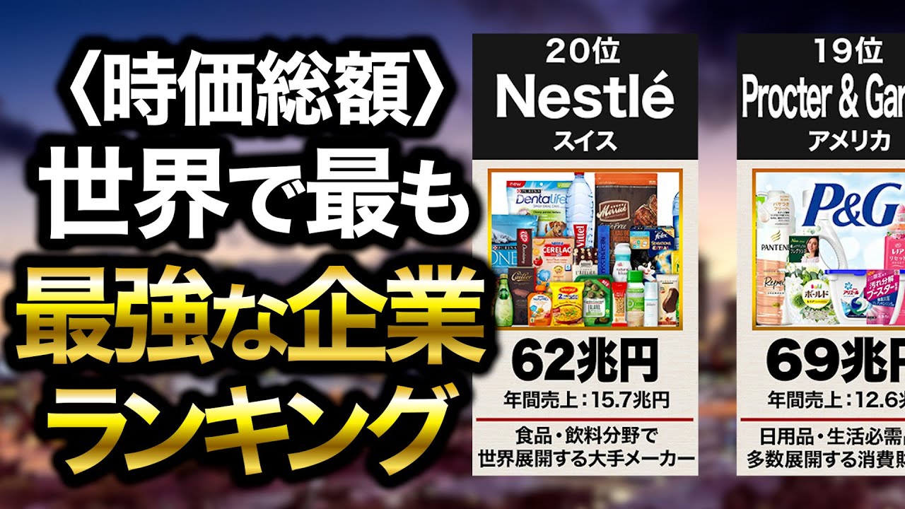 【時価総額ランキング】世界で最も最強な企業TOP20！