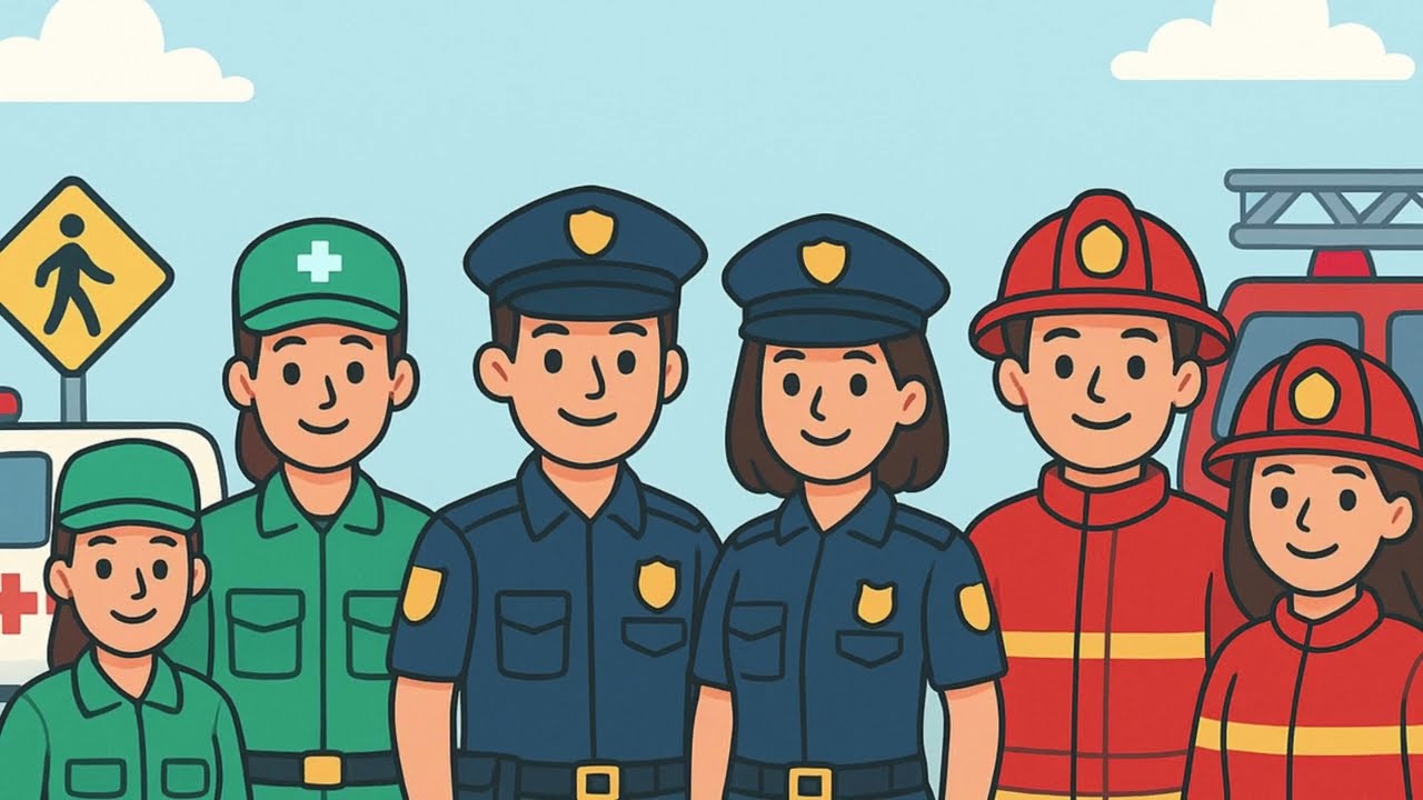 LAULELLEN - PELASTUSAJONEUVOT (poliisiauto🚓, paloauto🚒, ambulanssi🚑)