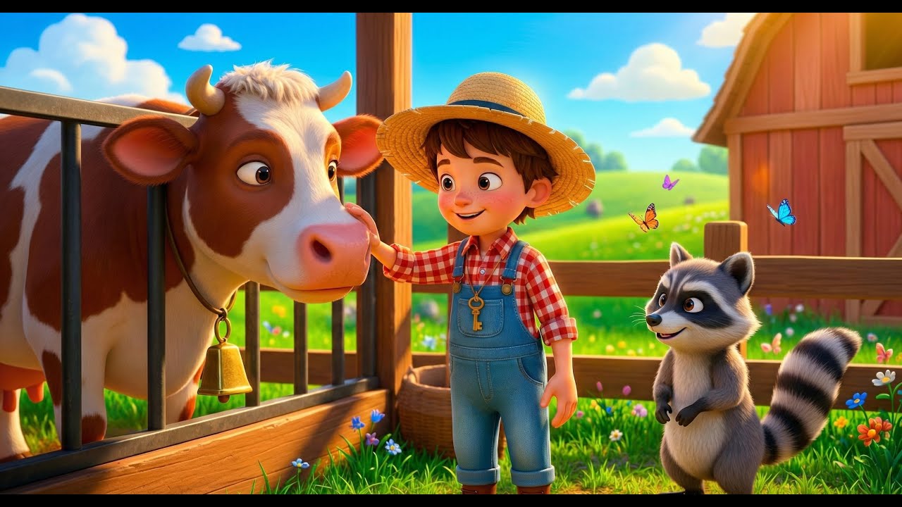 Old MacDonald Had a Farm | Kai & Raccoon | Kids Song 3D