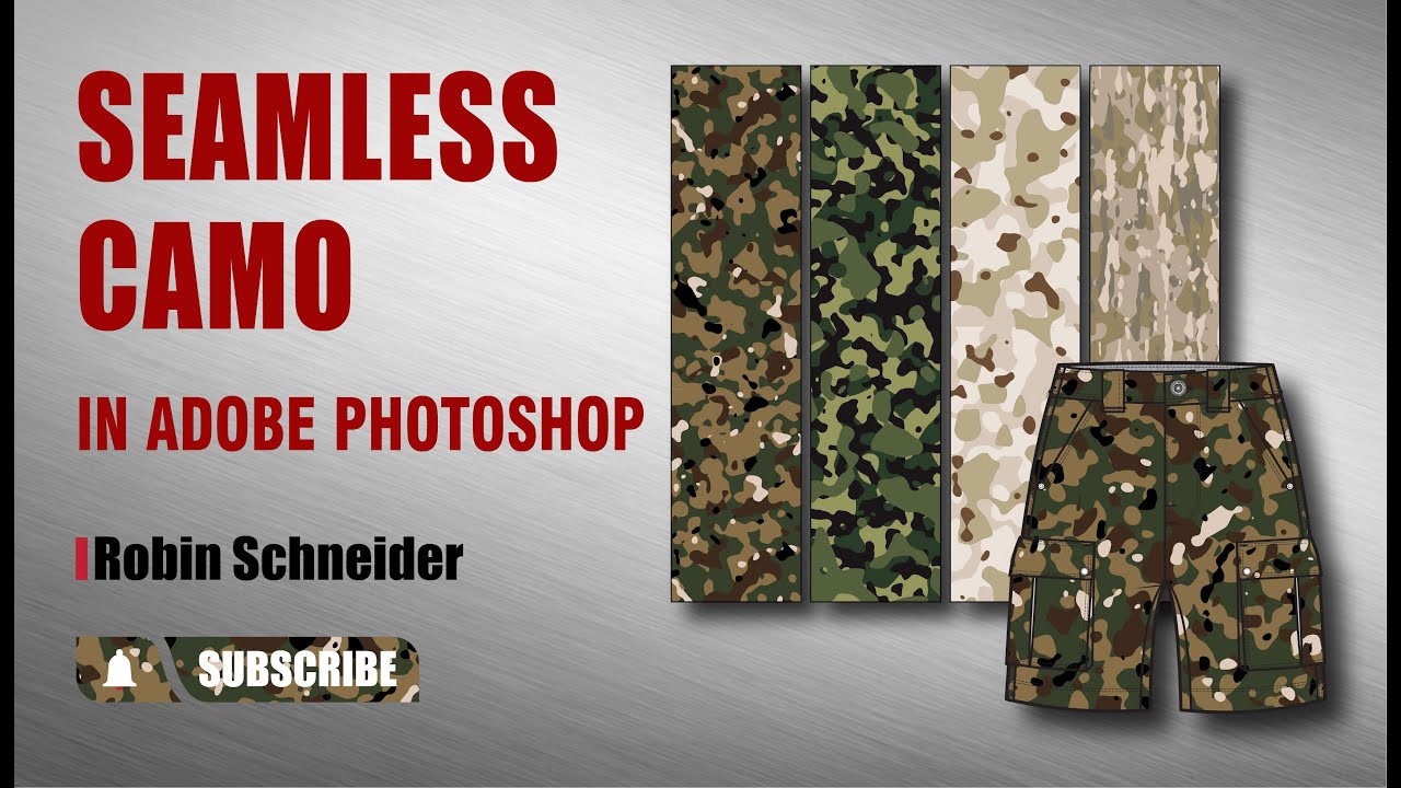 How to Create an Easy Seamless Camo Pattern Repeat in Adobe Photoshop || Robin Schneider