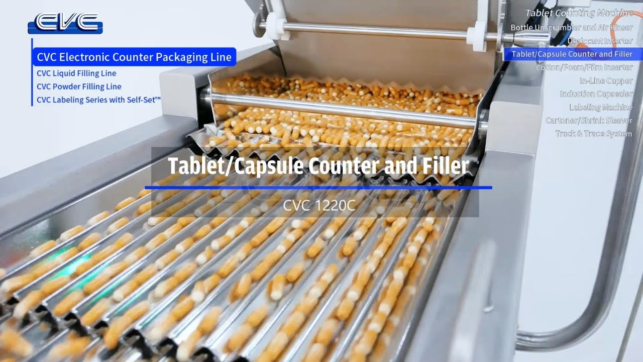 CVC Solution for Pharma Packaging - Electronic Counter, Liquid Filling, Powder Filling, Labeling.