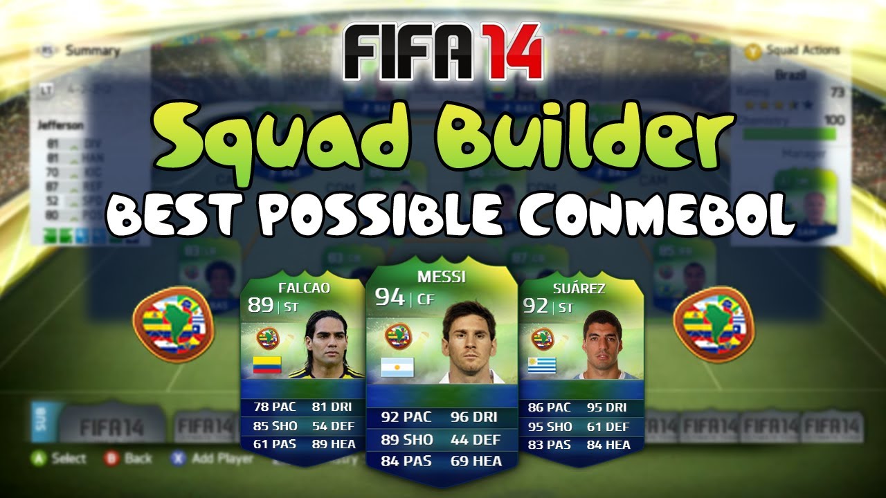 Best Possible CONMEBOL Ft. Messi, Suarez & Falcao! - FIFA 14 Ultimate Team World Cup Squad Builder