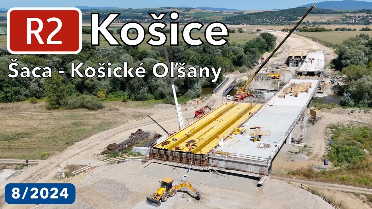 Výstavba R2 Košice Šaca - Košické Oľšany (august 2024)