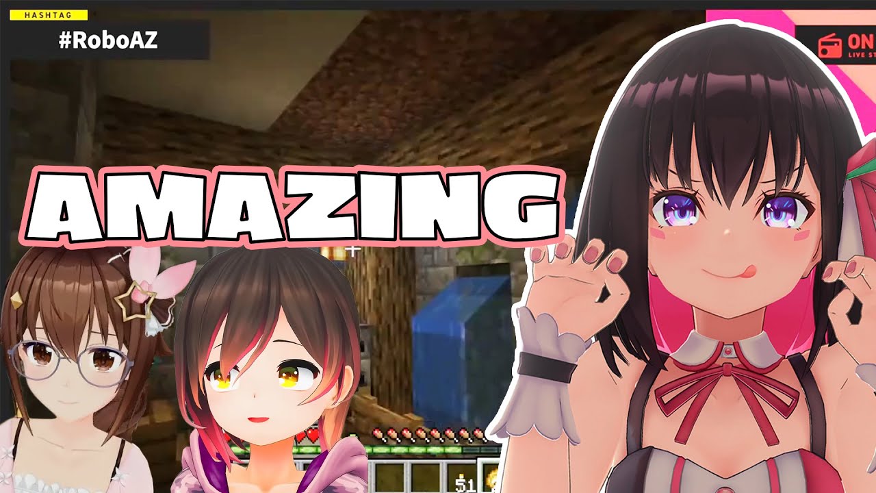 AZKi is Very Excited about Roboco's Secret Base【HololiveJP/ English Sub/ AZKi/ Roboco/ Sora】