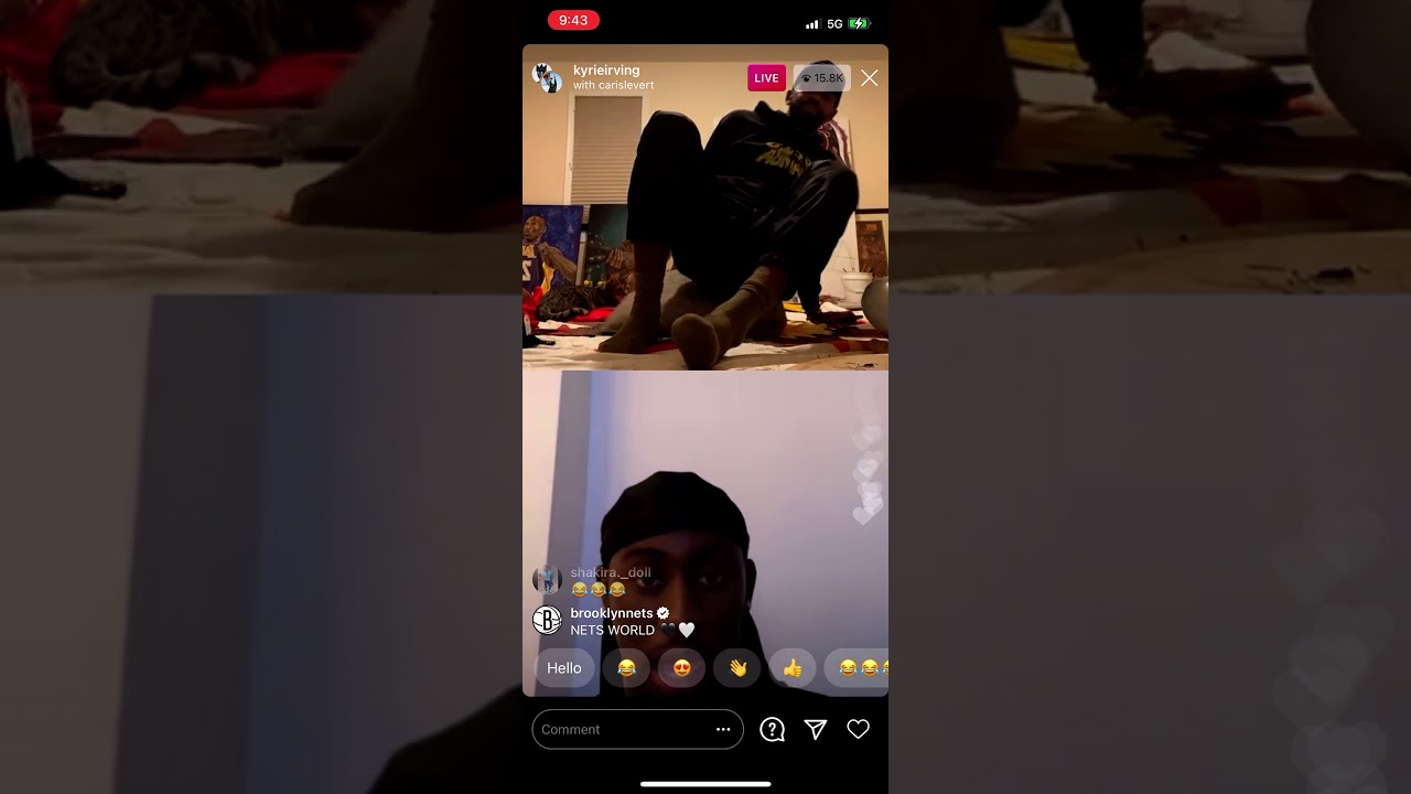 Kyrie Irving With Caris Levert And Kevin Durant Instagram Live December 12, 2020