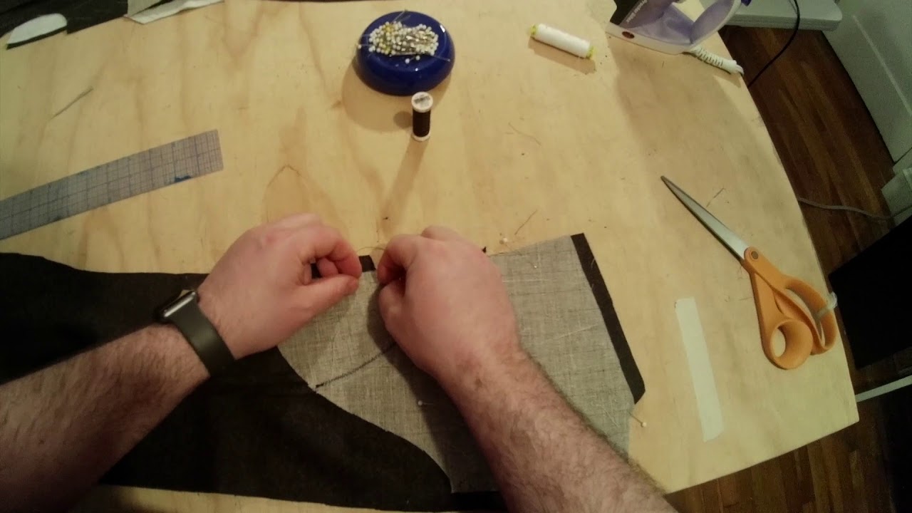 12 Back of Jacket:Setting Hair Canvas into the Wool