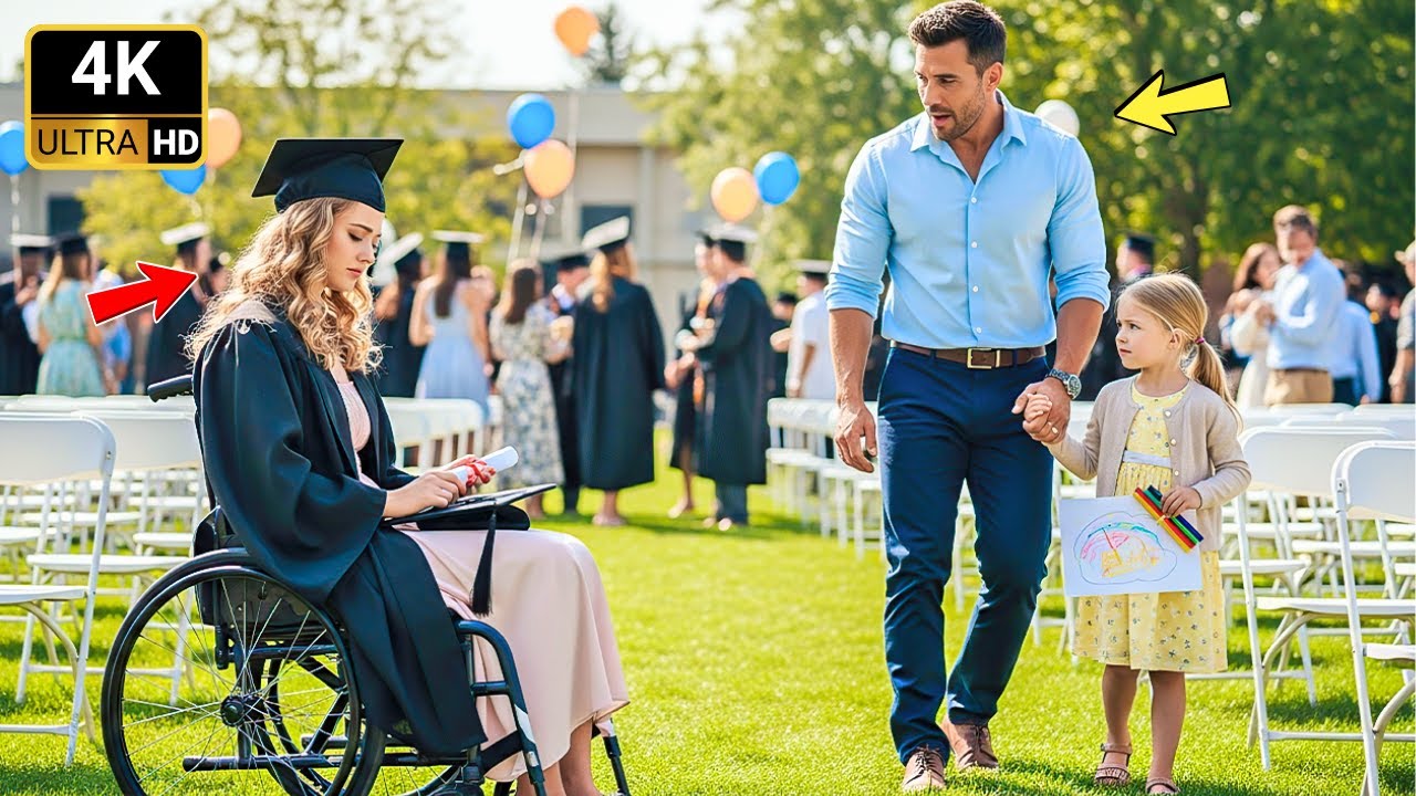 CEO's paralyzed daughter sat alone at her graduation — Until a single dad walked Over...
