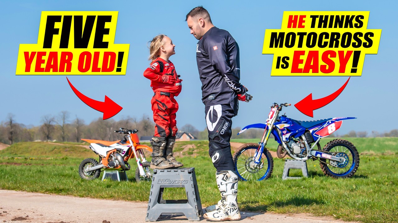5-Year-Old Racer vs 30-Year-Old Who Thinks Motocross is Easy!