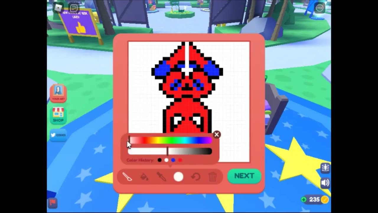 Drawing Simple 8bit Spider-Man in Roblox Starving Artist