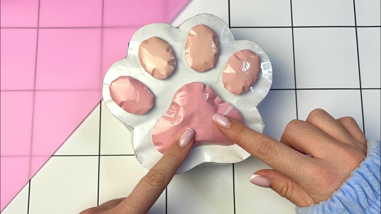 [💸paper diy💸] BIG CAT PAW SQUISHY 🐾 Tutorial taba squishy 😍 asmr