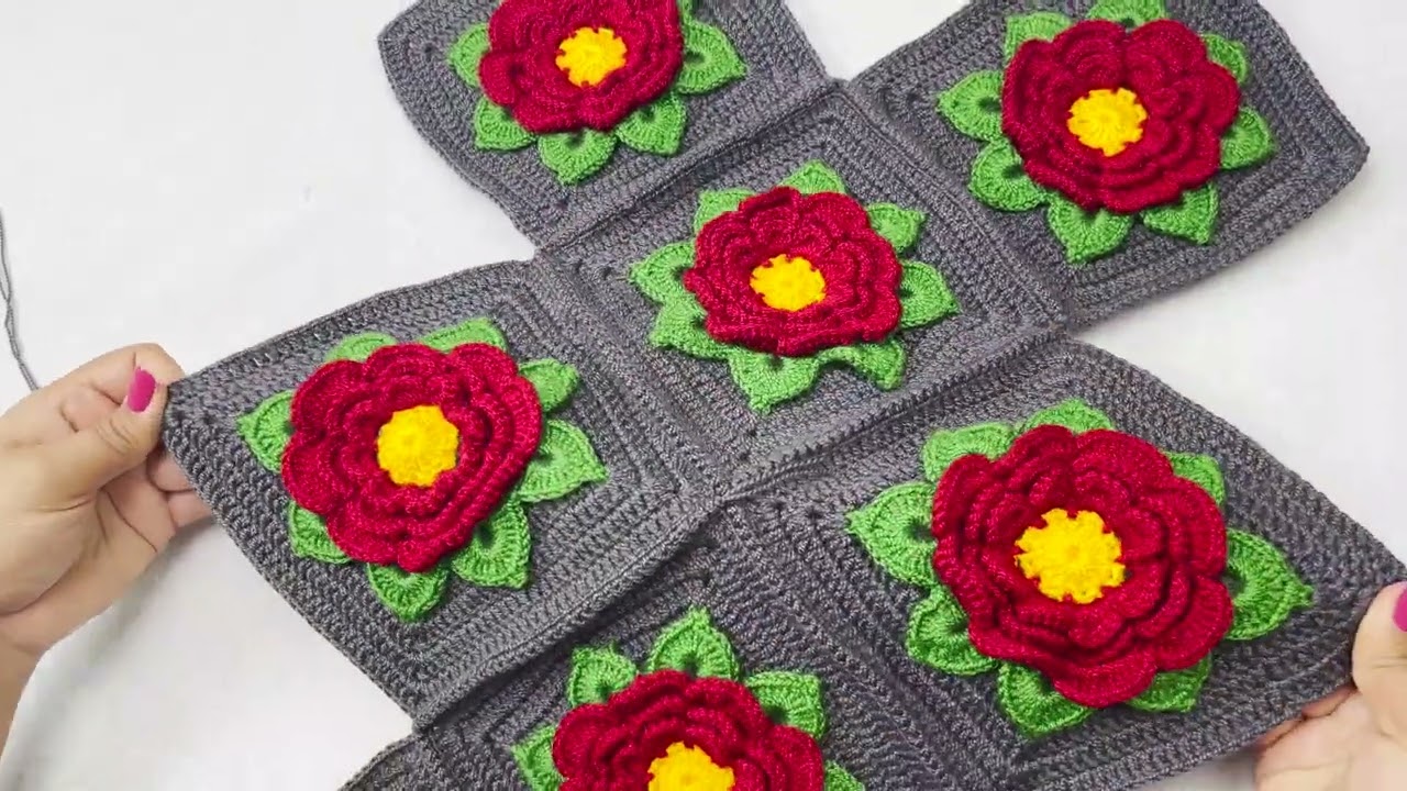 CARTERA A CROCHET CON FLORES SEGUNDA PARTE