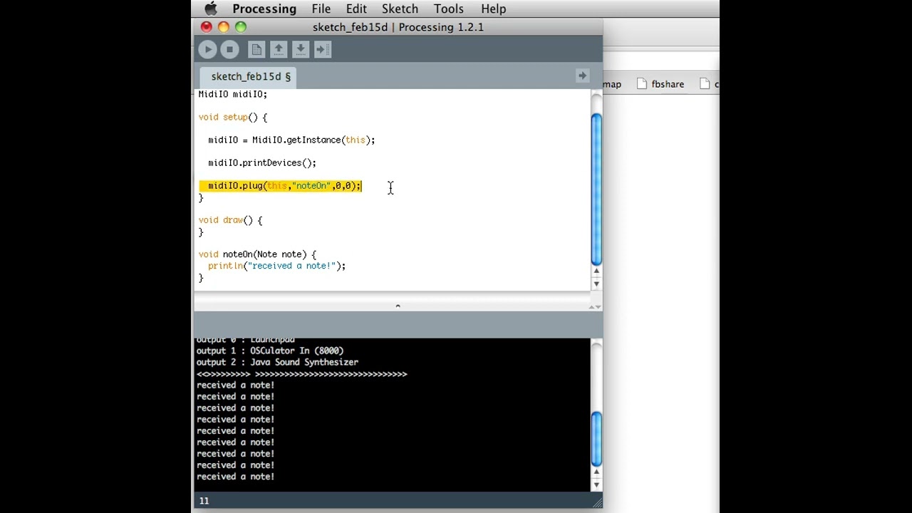 Processing (18 of 21): MIDI: Using the proMIDI Library
