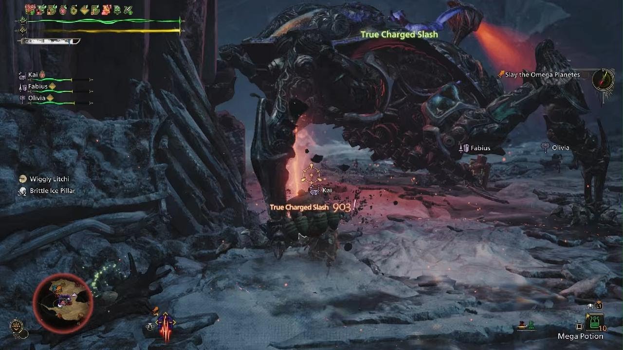 Monster Hunter Wilds Omega Savage with support hunters