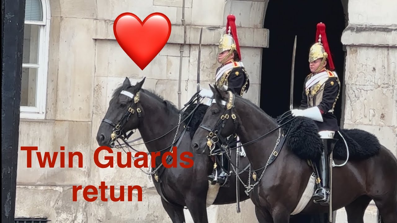 Stunning Twin Sisters Return to Horseguards — Fierce & Fearless on Duty!