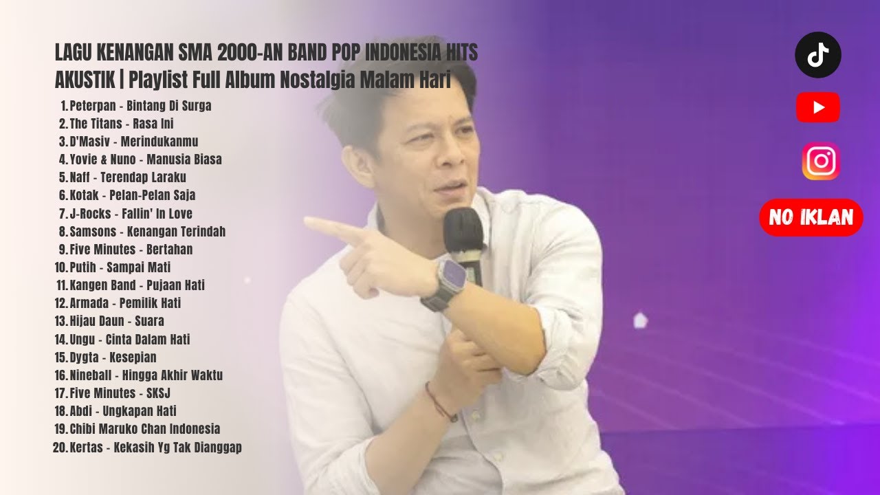 LAGU KENANGAN SMA 2000-AN BAND POP INDONESIA HITS AKUSTIK | Playlist Full Album Nostalgia Malam Hari