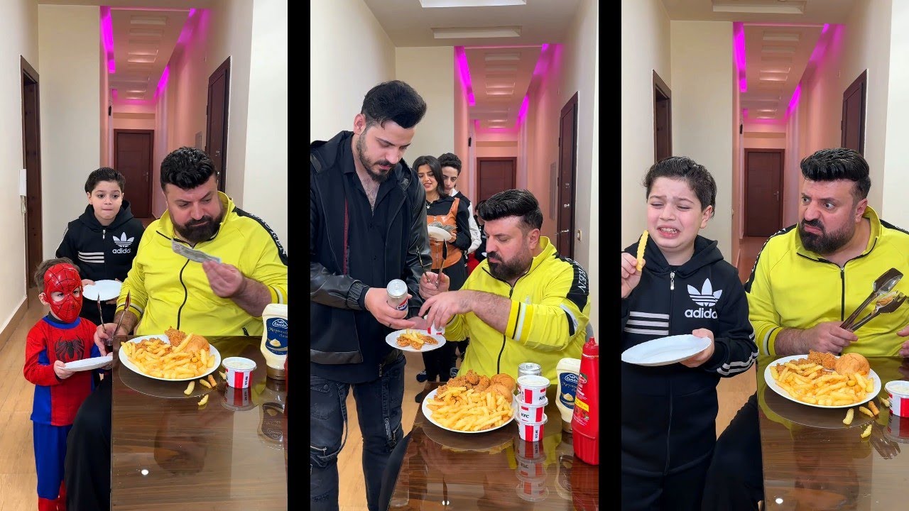 ابي عم يبيعنا الطعام بالفلوس My father sells us food for money