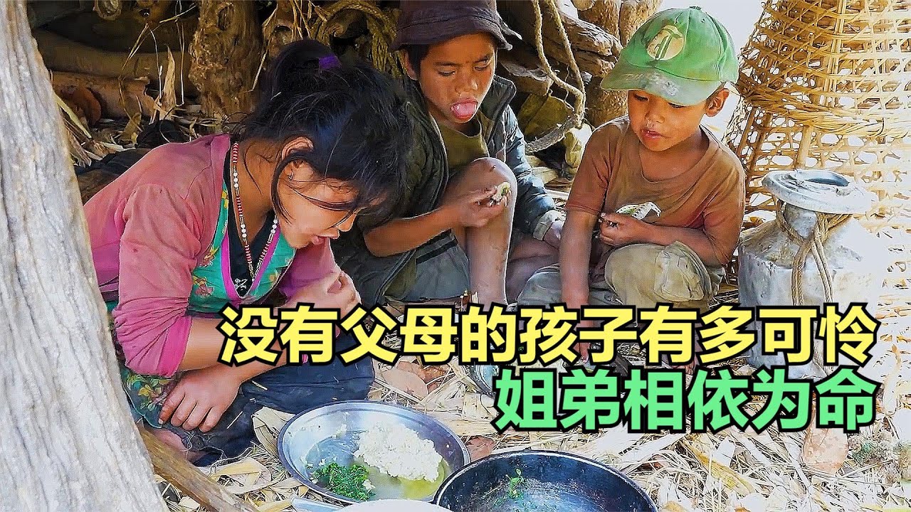 没有父母的孩子，生活有多凄惨！11岁的姐姐要照顾两个弟弟。