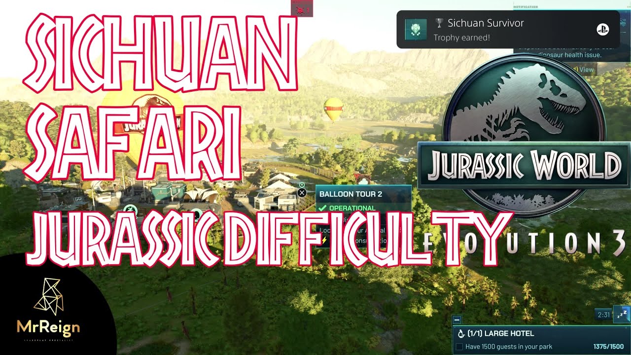 Jurassic World Evolution 3 Jurassic Difficulty Challenge Sichuan Safari 5 Star Tutorial