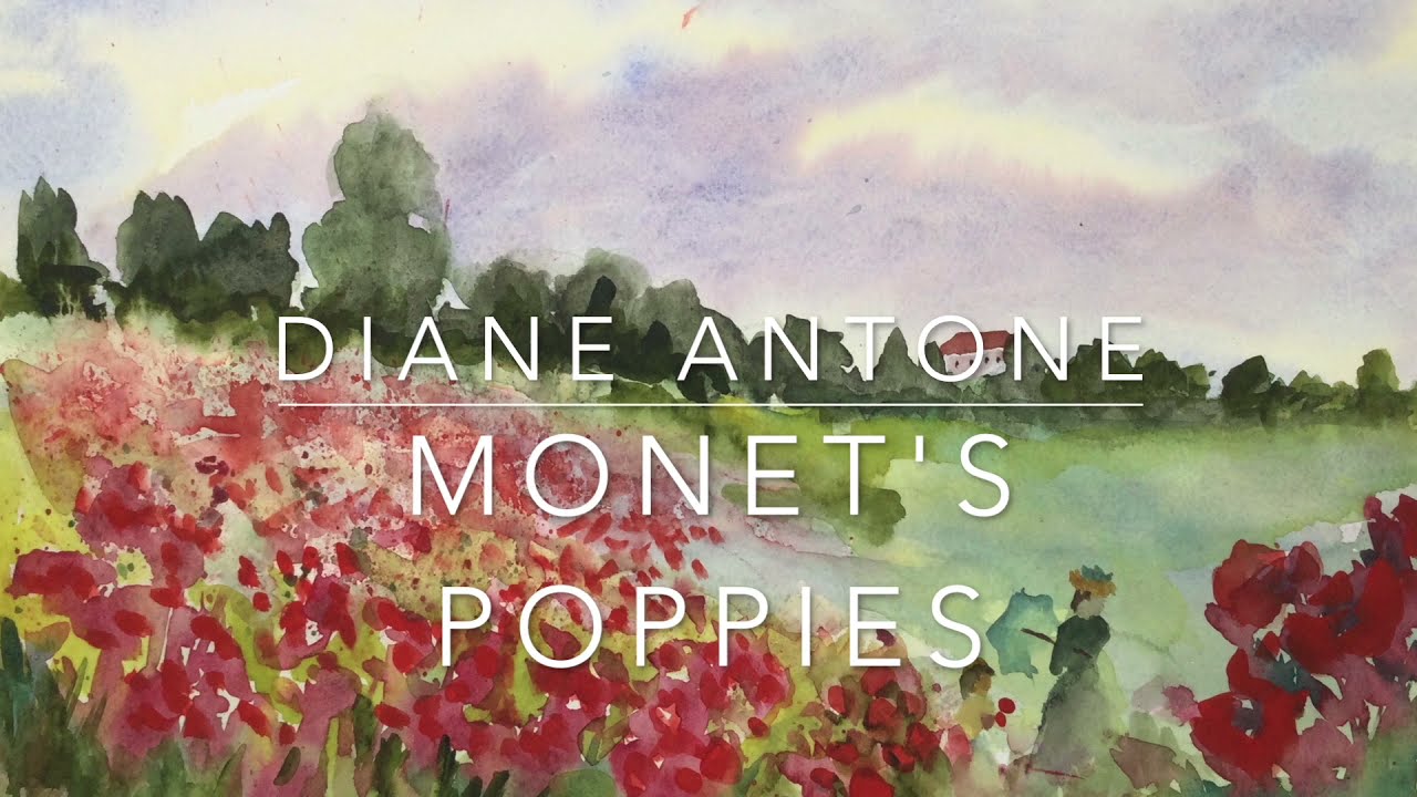 Paint a Vintage Style Landscape - On Trend Easy Step by Step Watercolor Tutorial in style of Monet