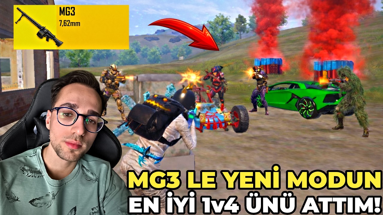 MG3 LE YENİ MODUN EN İYİ 1v4 ÜNÜ ATTIM ! PUBG MOBILE