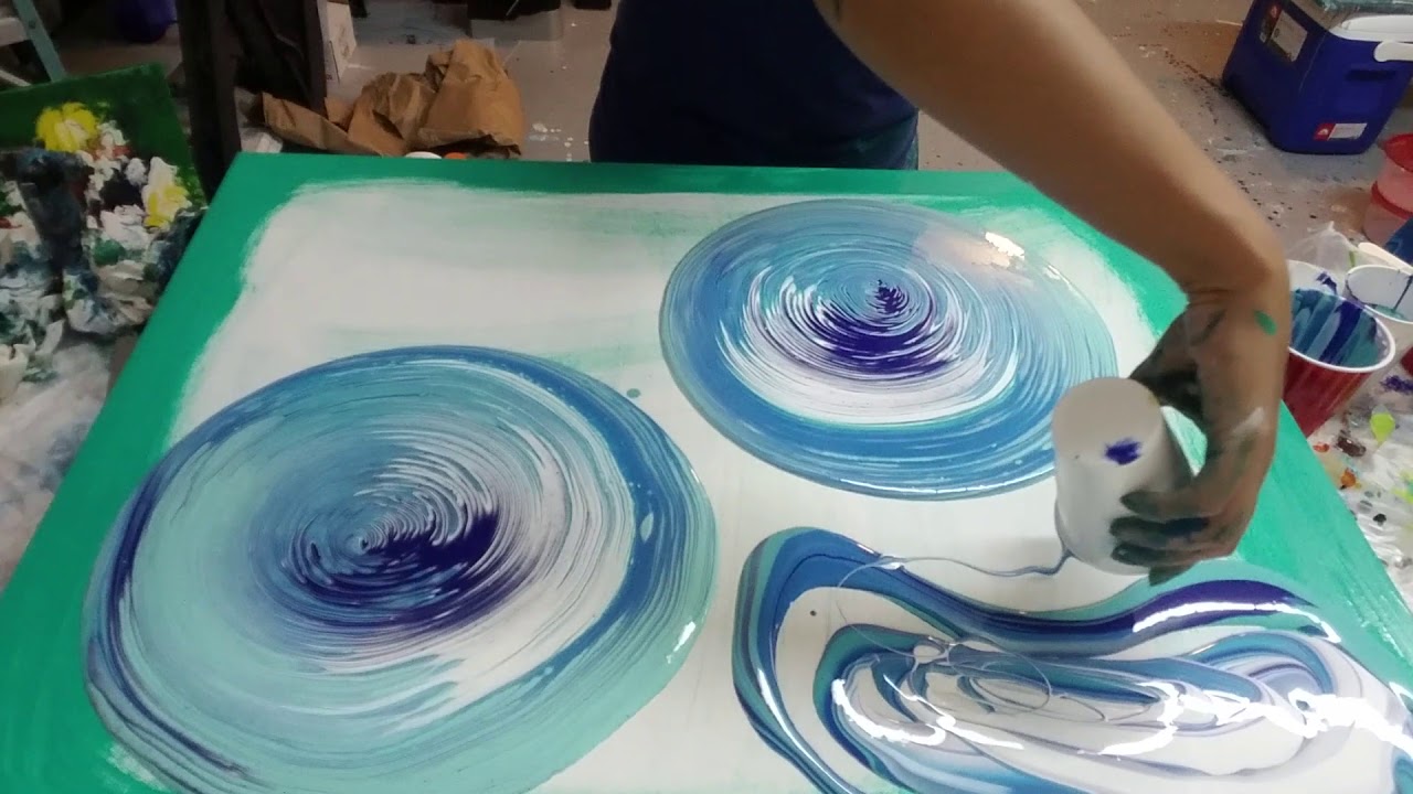 BIG DOUBLE RING POUR / Acrylic Pouring / Fluid art /  Acrylic Paint / ABSTRACT ART