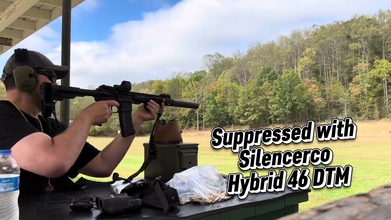 10.5” AR-15 Unsuppressed vs Suppressed with Silencerco Hybrid 46 DTM