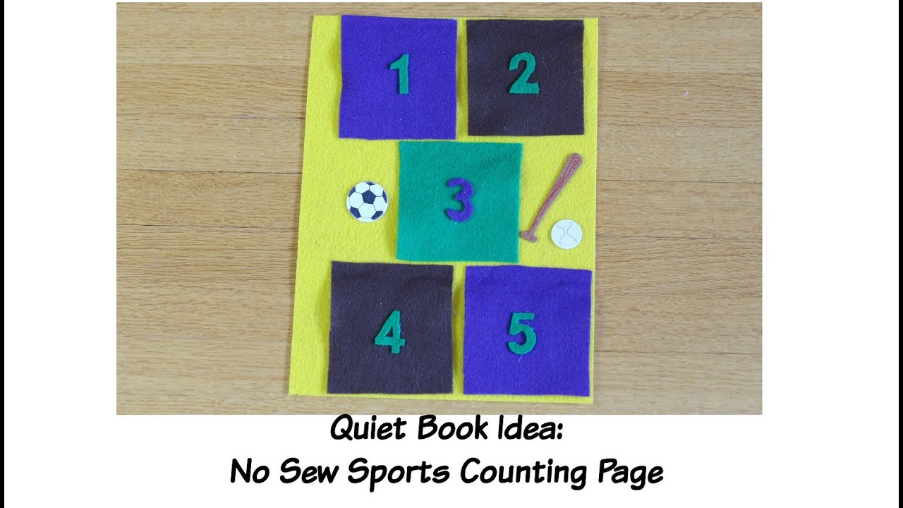 Quiet Book Page Idea: No Sew Sports Counting Page