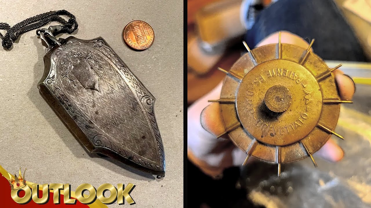 What Is This MYSTERIOUS Antique Silver Locket And This Metal Disc Thing With Retractable Spokes?