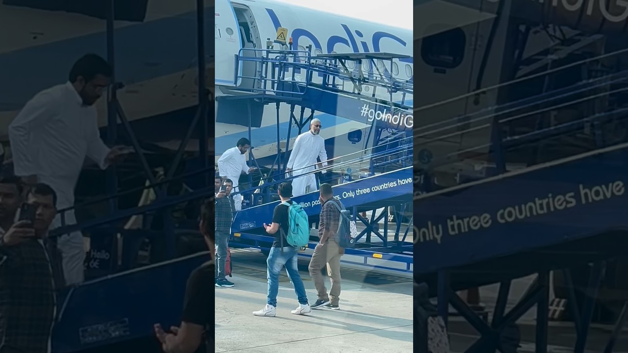 Asaduddin Owaisi saheb at Hyderabad Airport