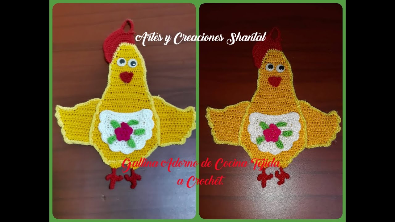 Gallina Adorno De Cocina Tejido a Crochet.