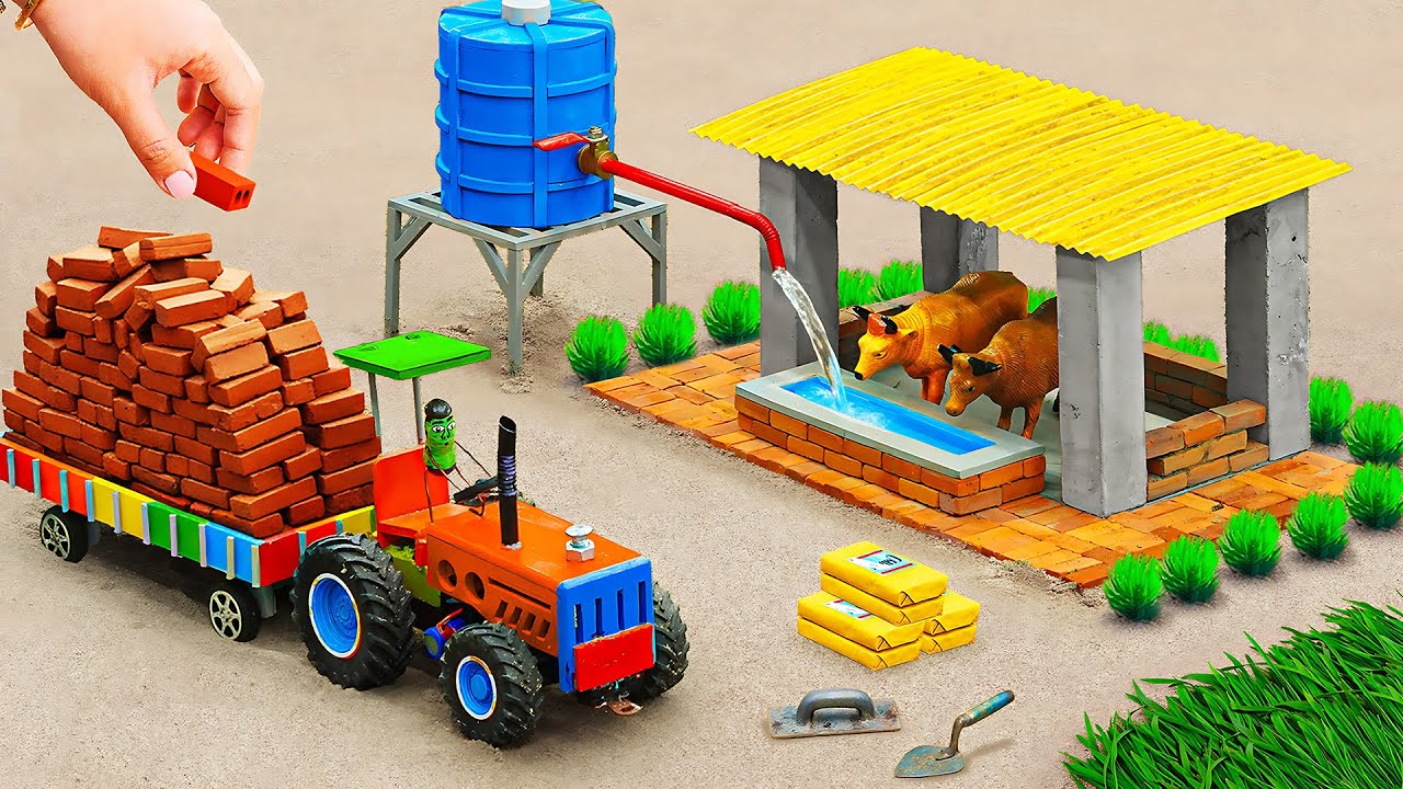 👉 DIY Mini Tractor Builds Concrete Cow Shed & More DIY Mini Constructions | HP Mini DIY Tractor