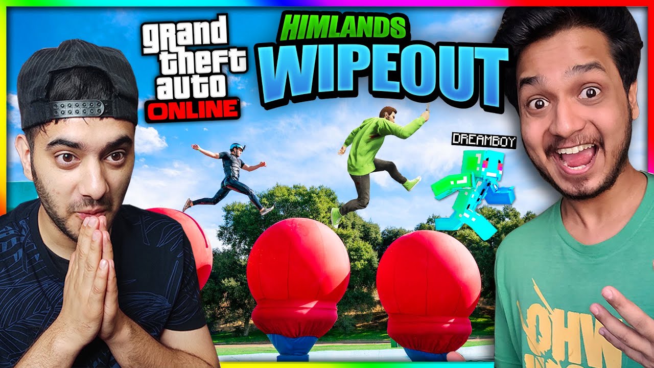 FUNNY GTA 5 WIPEOUT CHALLENGE!! - Himlands GTA V ft.@YesSmartyPie @DREAMBOYYT