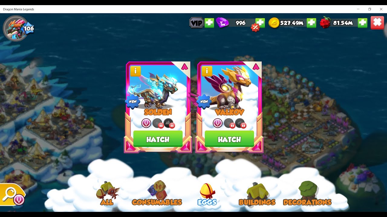 Dragon Mania Legends- Hatching Solden and Valkov Dragon