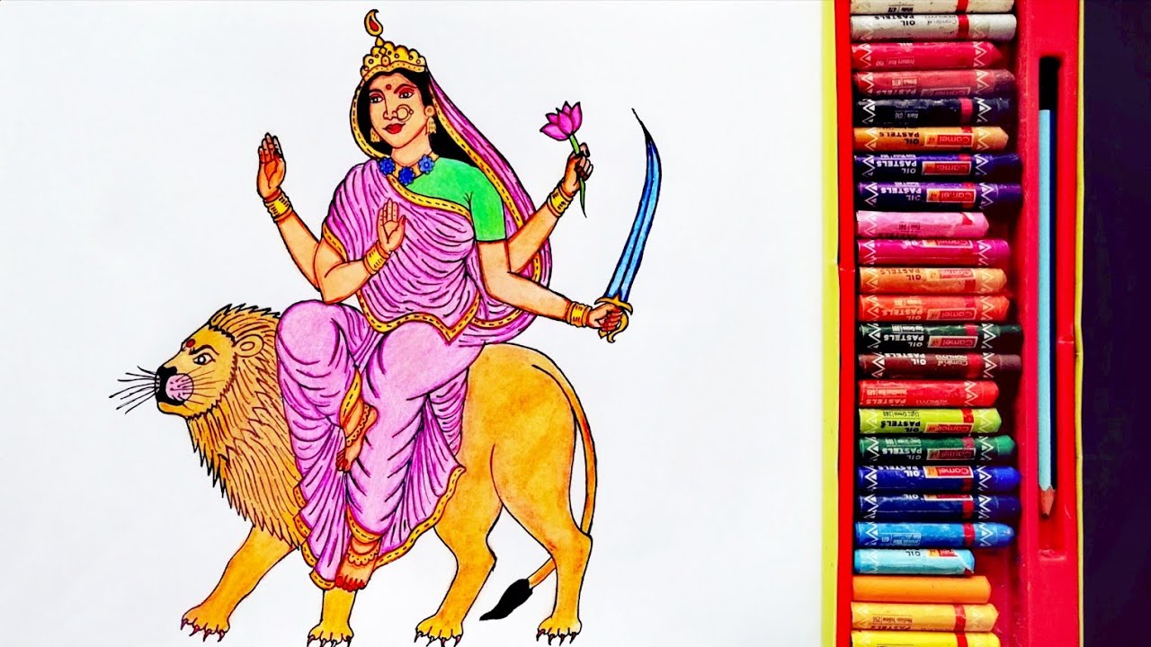 How to Draw Katyayani Mata Step By Step | Painting Of Katyayani Devi | Durga Mata | By Drawing Art