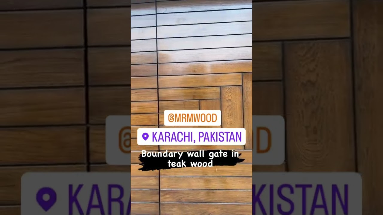 Boundary wall gate in burma teak wood by mrmwood #interiordesign #architectural #wood  #pakistan