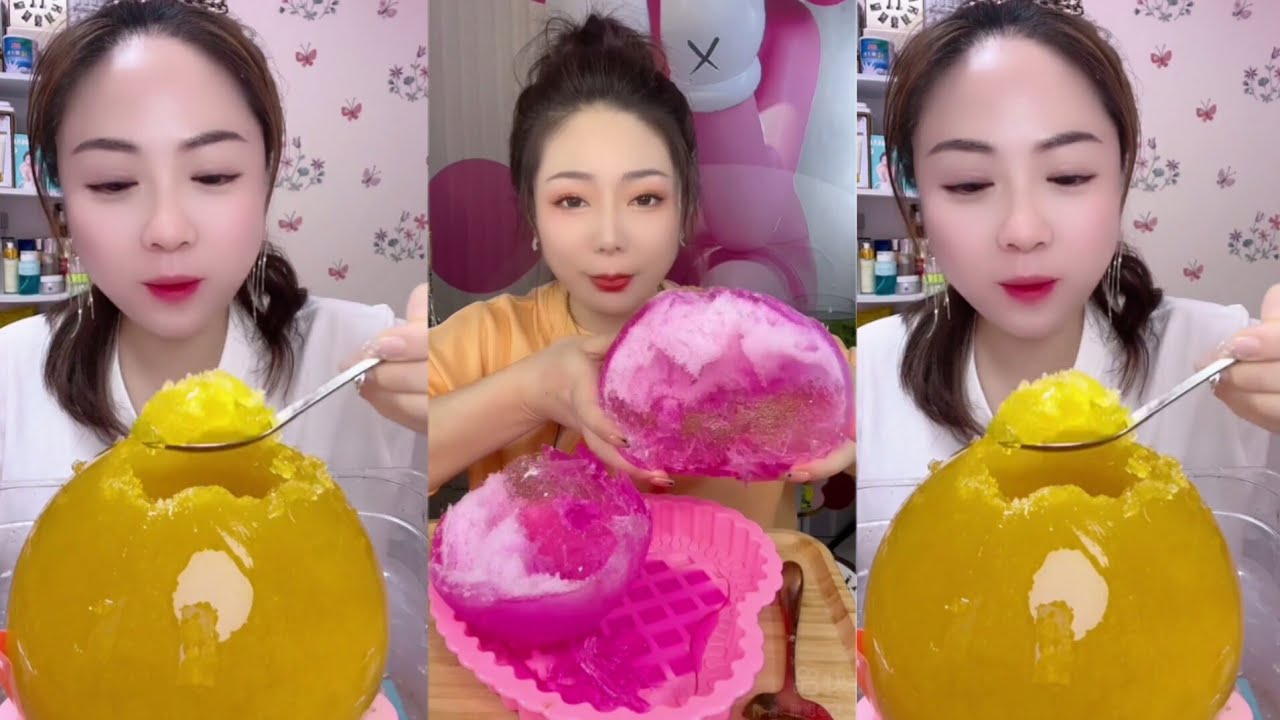 BALLOON ICE POPPED 12 | BALLOON ICE ❥🎈 #iceeating #asmr #asmrice #balloon #balloonice